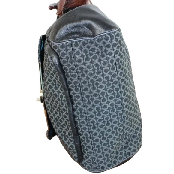 COACH Madison Madeline Black W/Gray Signature Small “C” Canvas East West… - Picture 5 of 13